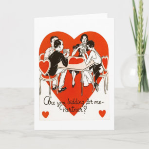 Valentine's Day Bridge Game Holiday Card