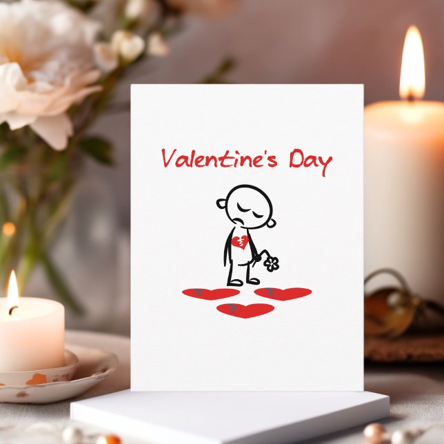 Valentine's Day Broken Heart Man Colour Postcard (Creator Uploaded)