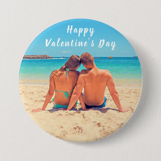 Valentine's Day Button - Custom Photo and Text (Front)