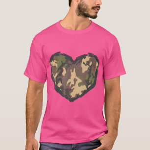 Valentines Day Camo Heart Military Tactical T-Shirt