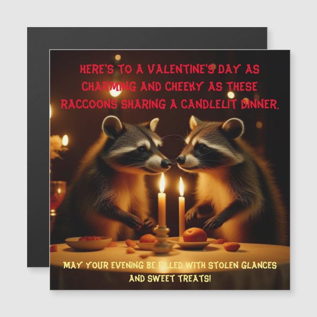 Valentine's Day Candlelight Dinner Magnetic Card (Front/Back)