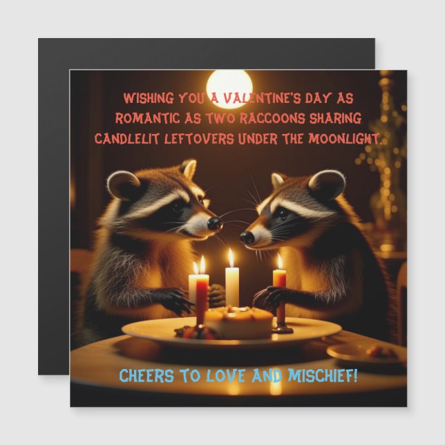 Valentine's Day Candlelight Dinner Magnetic Card (Front/Back)