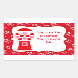 Valentine's Day Candy  Gumball Sticker Kids