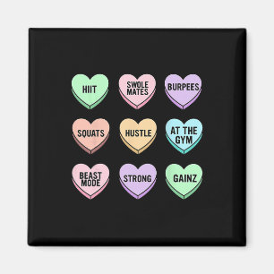 Valentines Day Candy Heart Bodybuilding Fitness Co Magnet