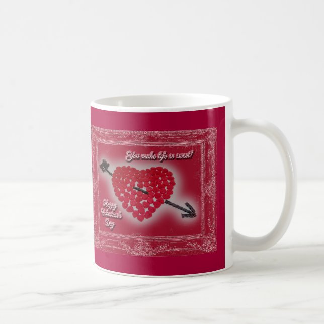 Valentine's Day Candy Heart Greeting Coffee Mug (Right)