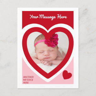 Valentine's Day Candy Hearts Box Custom Photo Postcard