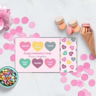 Valentine's Day Candy Hearts Design Card