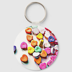 Valentine's Day Candy Hearts Key Ring
