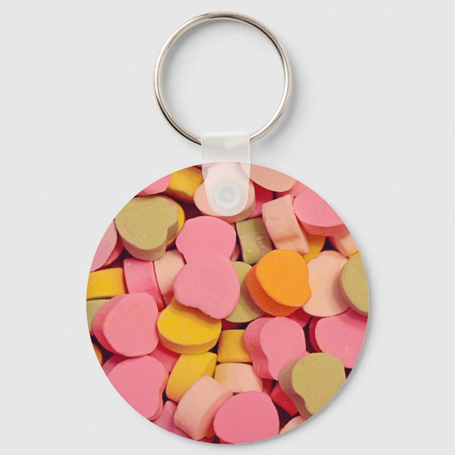Valentine's Day Candy Hearts Key Ring (Front)