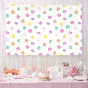 Valentines Day Candy Hearts Pattern Banner
