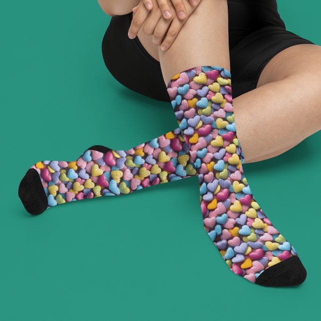 Valentine's Day Candy Hearts Socks (Creator Uploaded)