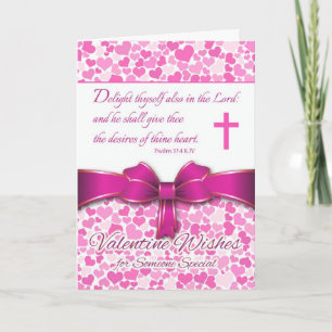 Valentine's Day Card, Bible Verse Psalm 37:4 Holiday Card