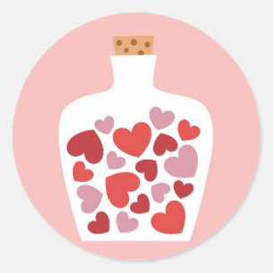 Valentine's Day card design Classic Round Sticker