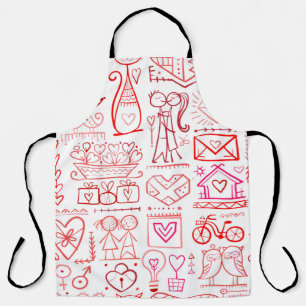 Valentine's day card design. Love and Wedding seam Apron