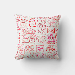 Valentine's day card design. Love and Wedding seam Cushion