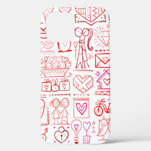 Valentine's day card design. Love and Wedding seam iPhone 12 Case