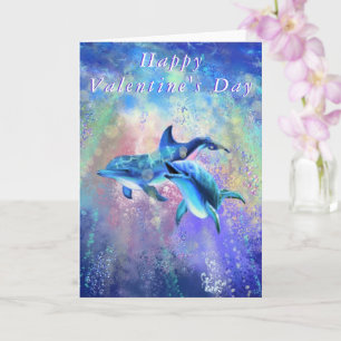Valentine's Day Card Dolphin Couple Love