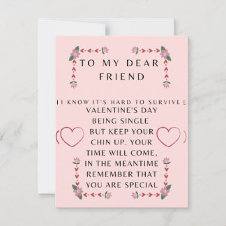 Valentines day card for a Single friend