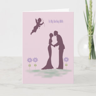 Valentine's Day Card for Wife, Silhouette Couple