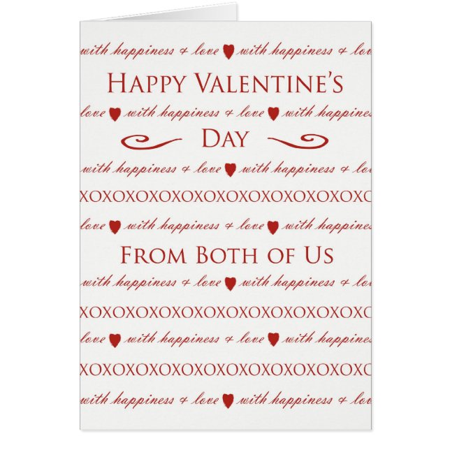 Valentine's Day Card from Both of Us, From Couple (Front)