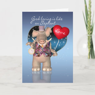 Valentine's Day Card - Humourous - Elephant