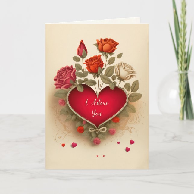 Valentine's Day Card - I Adore You (Front)
