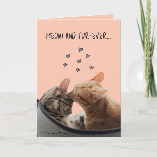 Valentine's Day Card, Meow and Fur-Ever Card (Front)