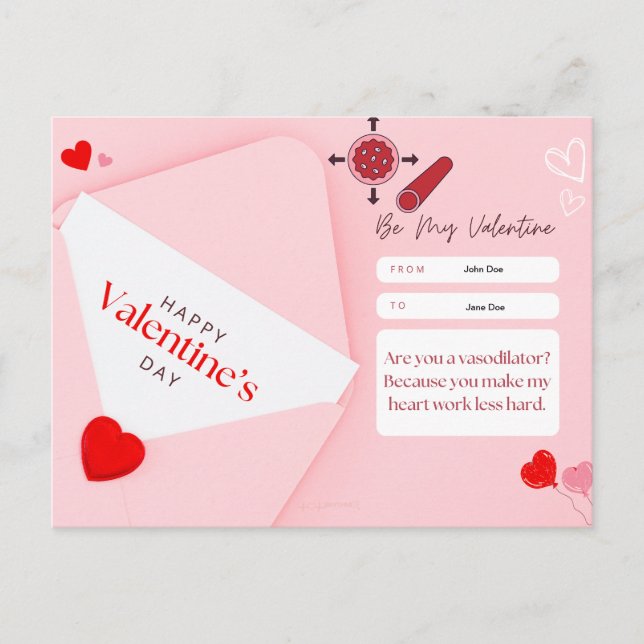 Valentine's Day Card - Pharmacology Themed 1 (Front)
