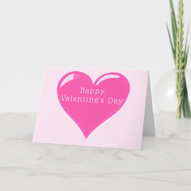 Valentine's Day Card Pink Heart Romantic (Front)