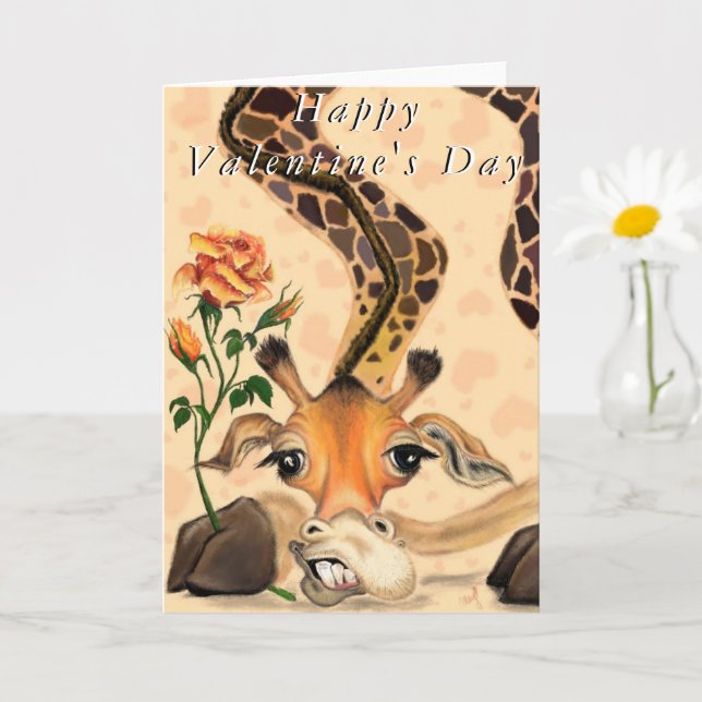 Valentine's Day Card Romantic Giraffe Funny (Small Plant)
