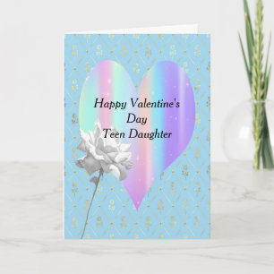 Valentine's Day Card Teen Daughter Rainbow Heart