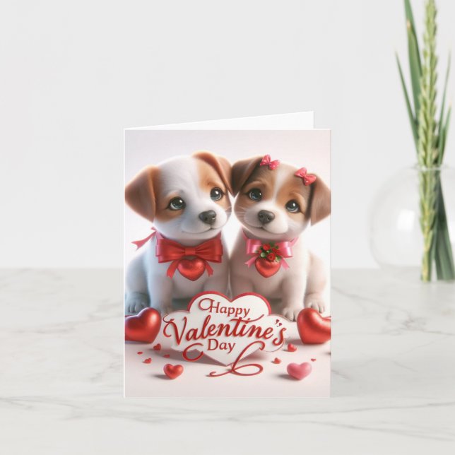 Valentine's Day card with dogs (Front)