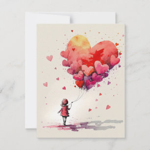 Valentine's Day Card With Heart Balloons