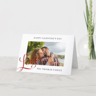 Valentines Day Card with Love Calligraphy