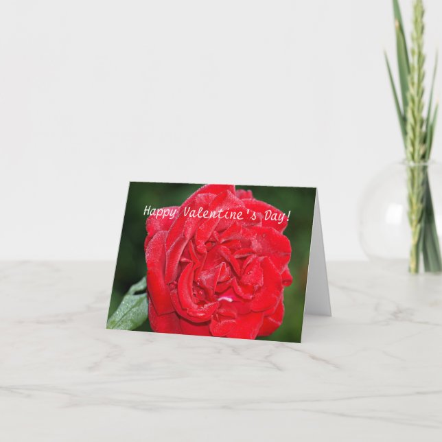 Valentine's Day Card with Red Rose (Front)