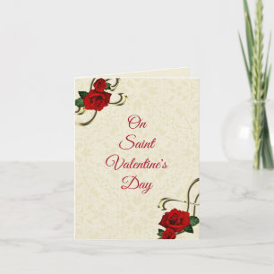 Valentine's Day Card with Red Roses