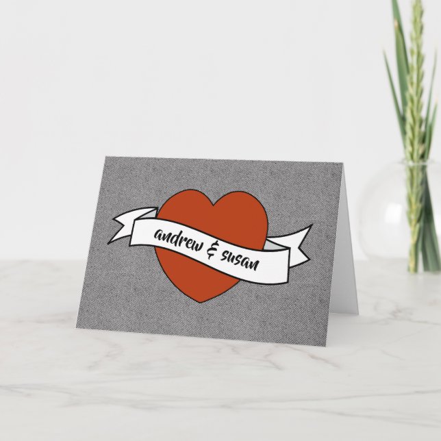 Valentine's Day card with Tattoo heart (Front)
