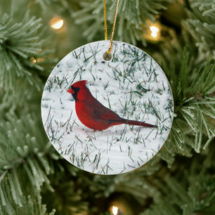 Valentine's Day Cardinal Ceramic Tree Decoration