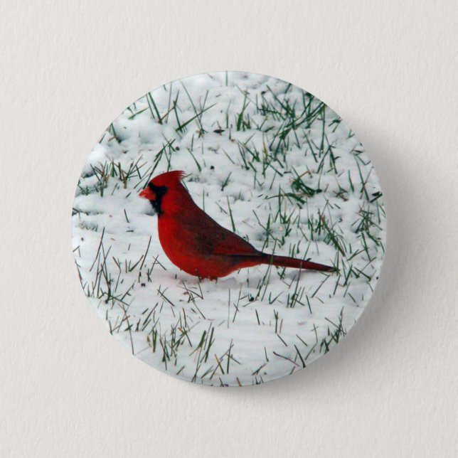 Valentine's Day Cardinal Classic Round Sticker 6 Cm Round Badge (Front)