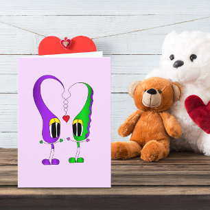 Valentine's Day Cartoon Character Holiday Card