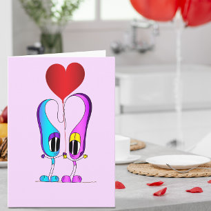 Valentine's Day Cartoon Character Holiday Card