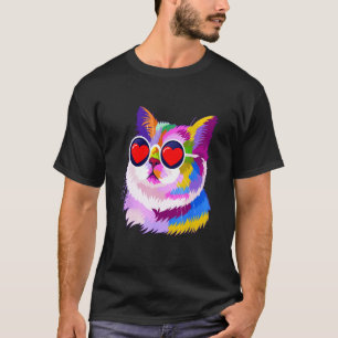 Valentine's Day Cat Hearts Cute T-Shirt