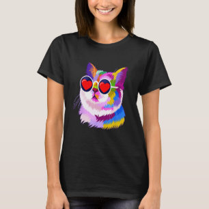Valentine's Day Cat Hearts Cute T-Shirt
