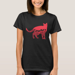 valentine's day cat hearts for women's girls men T-Shirt