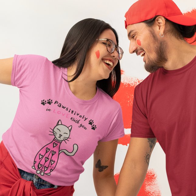 Valentine's Day Cat Love Heart T-Shirt (Creator Uploaded)