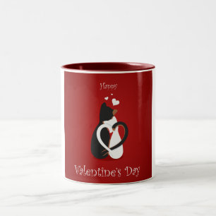 Valentine's Day Cat Lovers Romance Two-Tone Coffee Mug