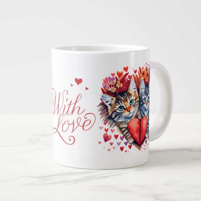 Valentine's Day Cat Mug (Front Right)