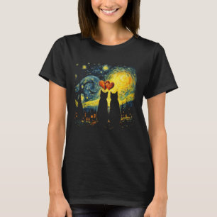 Valentines Day Cat Painting Art Lover Cute Painter T-Shirt