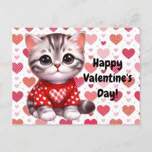 Valentine's Day Cat Postcard