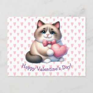 Valentine's Day Cat Postcard